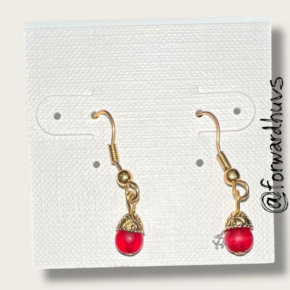 Bundle Sale 3 for $15 | Handcrafted Red Bead Earrings